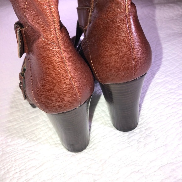 NINE WEST Millicento Brown Leather heeled boots 9 - Picture 7 of 13